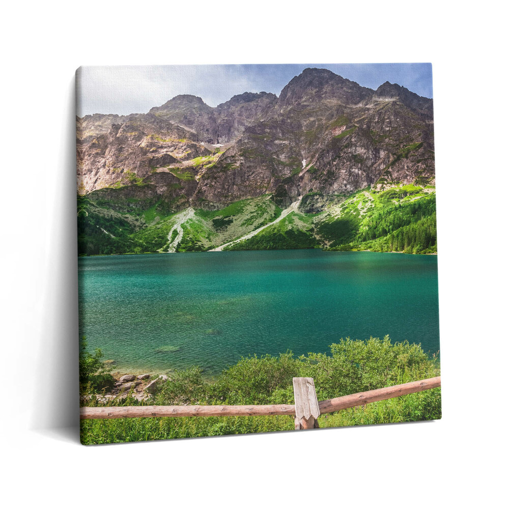 Tablou pe pânză canvas 60x60 Peisajul unui lac în munți