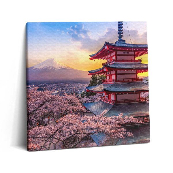Tablou pe pânză canvas 60x60 Construcție japoneză
