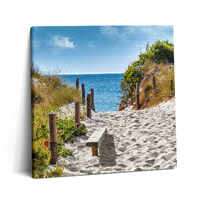 Tablou pe pânză canvas 60x60 Drum nisipos spre plajă și mare