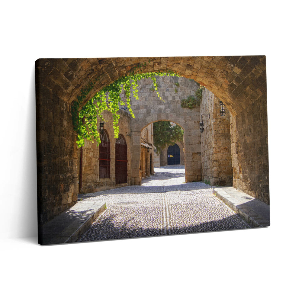 Pictură pe pânză 80x60 Stradă medievală în Rhodos, Grecia