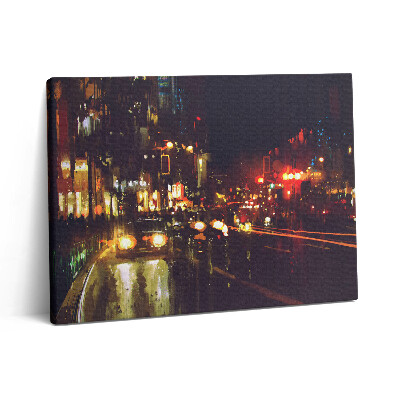 Pictură pe pânză 80x60 Oraș pictat încețoșat