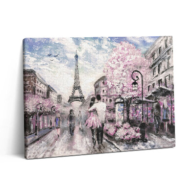 Pictură pe pânză 80x60 Paris și Turnul Eiffel