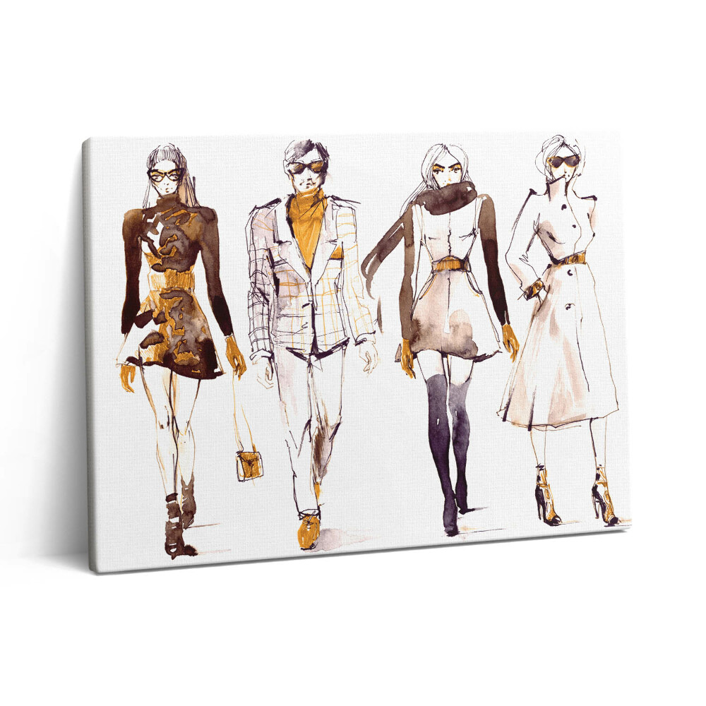 Pictură pe pânză 80x60 Ilustrație pentru prezentarea de modă pentru femei și bărbați