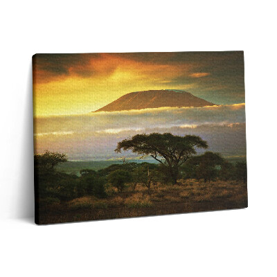Pictură pe pânză 80x60 Muntele Kilimanjaro și linia norilor la apus