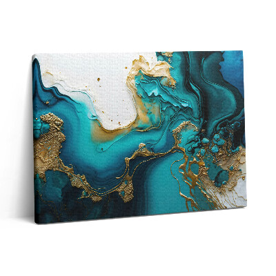 Pictură pe pânză 80x60 Abstracție turcoaz
