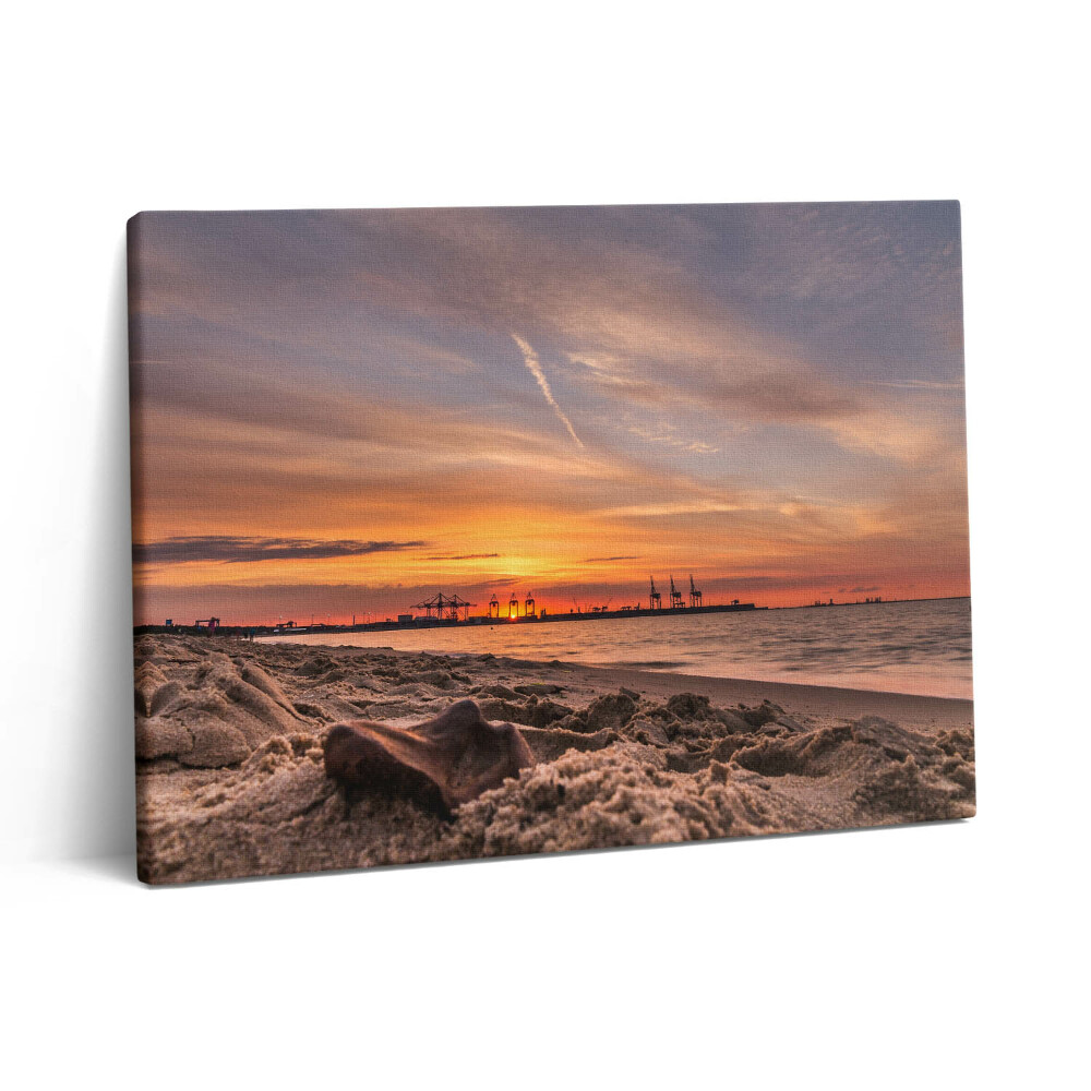 Pictură pe pânză 80x60 Apus de soare peste plajă