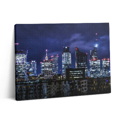 Pictură pe pânză 80x60 Clădirile orașului noaptea