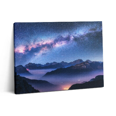 Pictură pe pânză 80x60 Cer înstelat peste munți