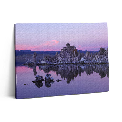 Pictură pe pânză 80x60 Reflexia rocilor în apă