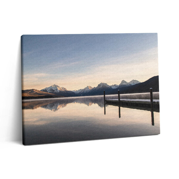 Pictură pe pânză 80x60 Lac și dig de munte