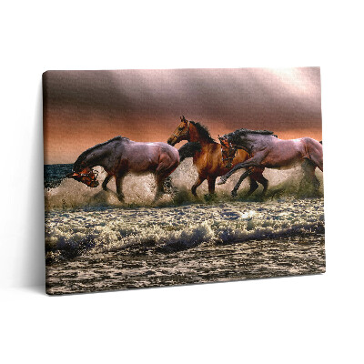 Pictură pe pânză 80x60 Caii au căzut în apă