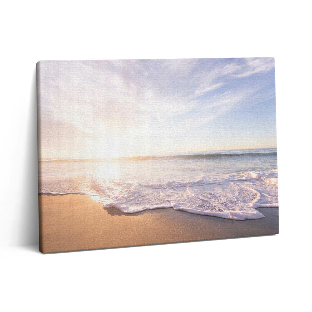 Pictură pe pânză 80x60 Răsărit de soare peste plajă și mare