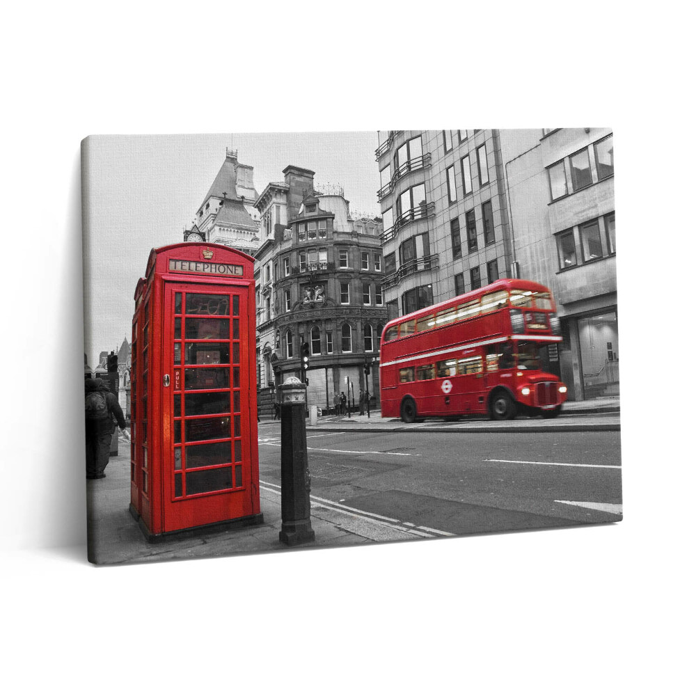 Pictură pe pânză 80x60 Autobuz american istoric pe stradă