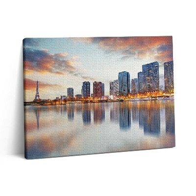 Pictură pe pânză 80x60 Panoramă a Parisului cu Turnul Eiffel