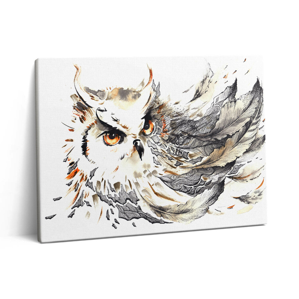 Pictură pe pânză 80x60 Bufniță, simbol al înțelepciunii și științei