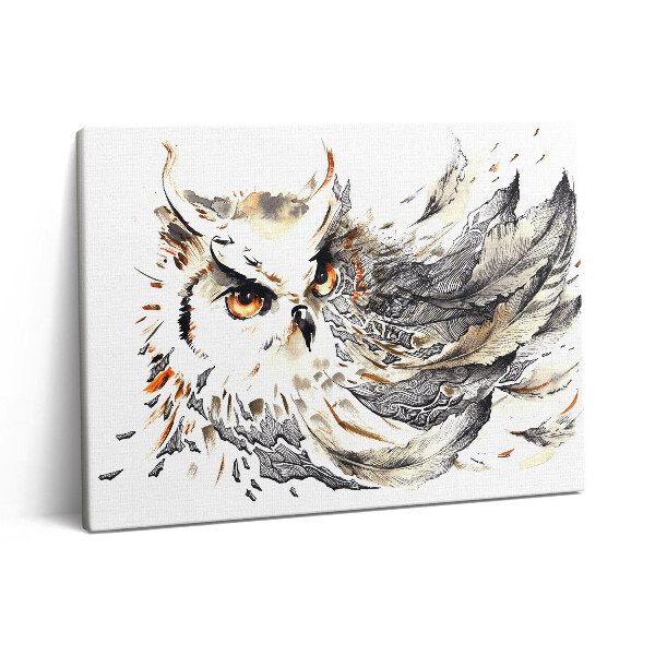 Pictură pe pânză 80x60 Bufniță, simbol al înțelepciunii și științei