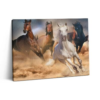 Pictură pe pânză 80x60 Caii năvălesc în galop