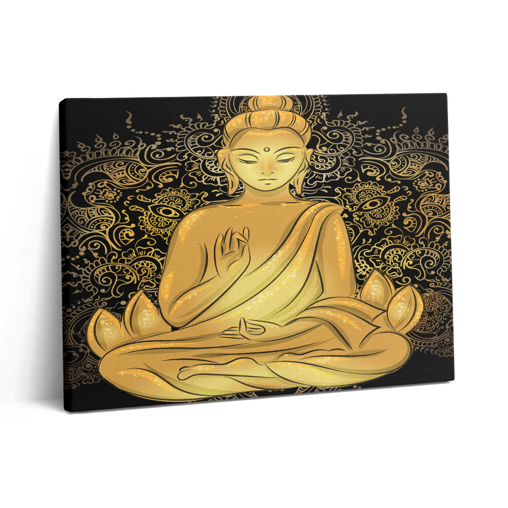 Pictură pe pânză 80x60 Buddha Zen de Aur