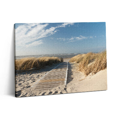 Pictură pe pânză 80x60 Vedere la plajă și mare