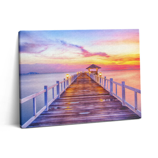 Pictură pe pânză 80x60 Podul împădurit din port