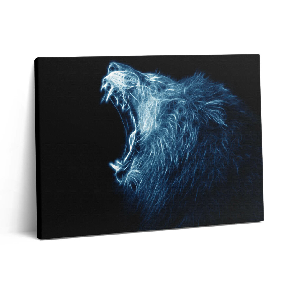 Pictură pe pânză 80x60 Limbajul corpului leului sălbatic