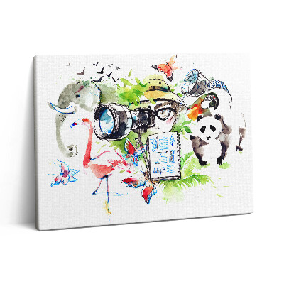 Pictură pe pânză 80x60 Acuarelă natură animală și zoolog