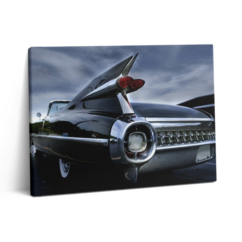Pictură pe pânză 80x60 Mașină Cadillac neagră de epocă