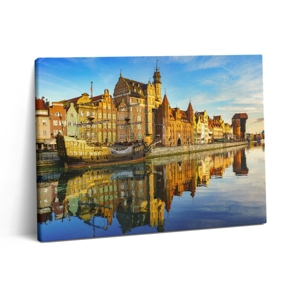 Pictură pe pânză 80x60 Motlawa din Gdańsk