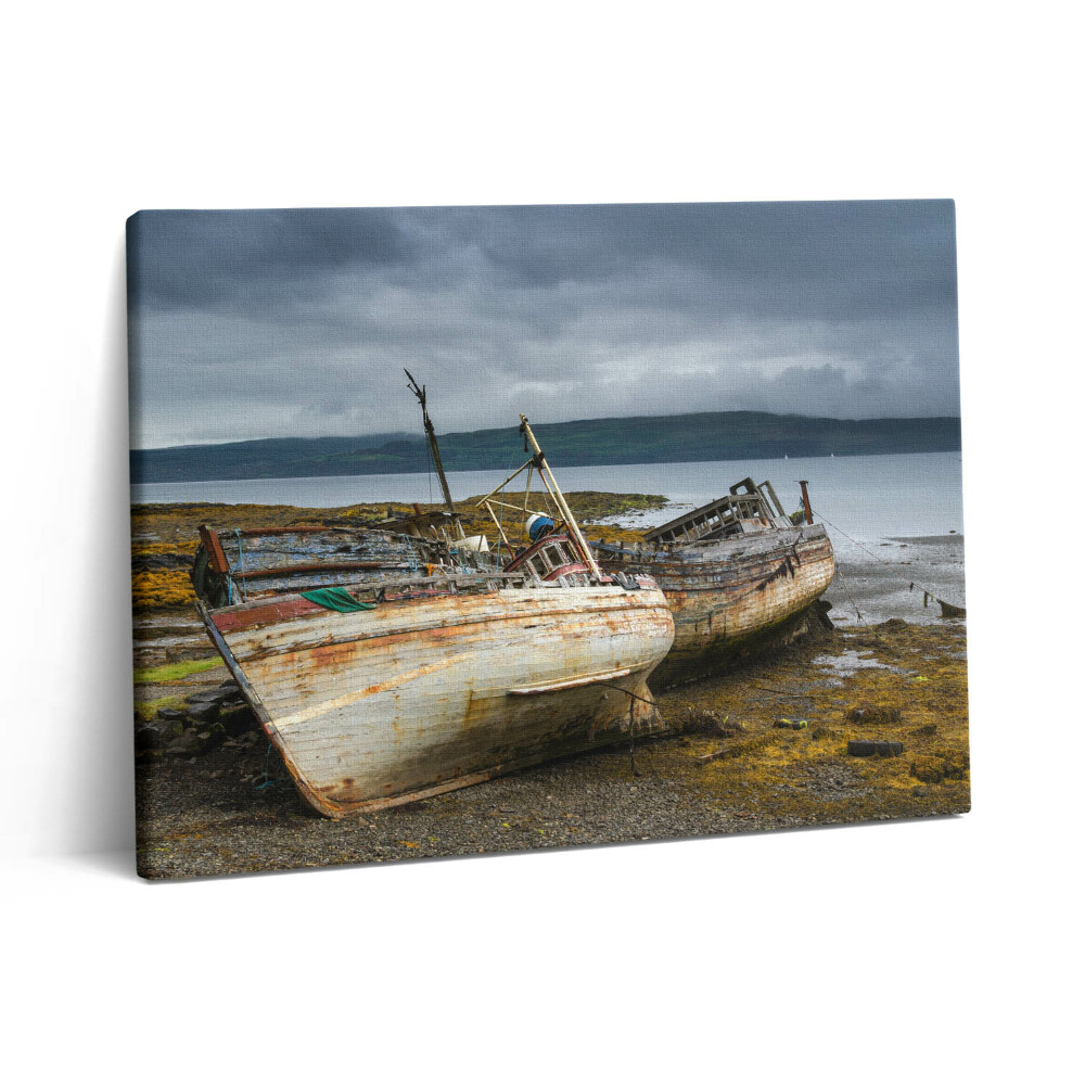 Pictură pe pânză 80x60 Golful Salen și bărcile