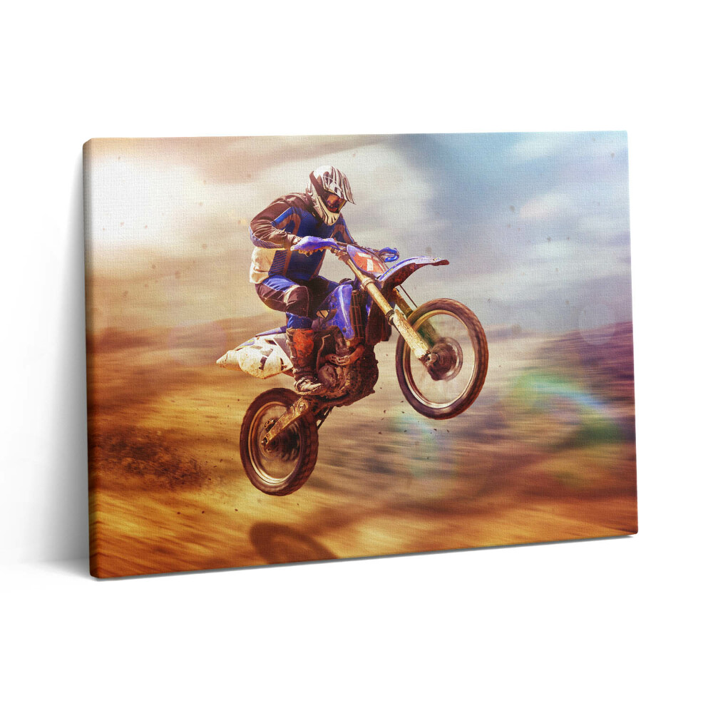 Pictură pe pânză 80x60 Ciclist în deșert