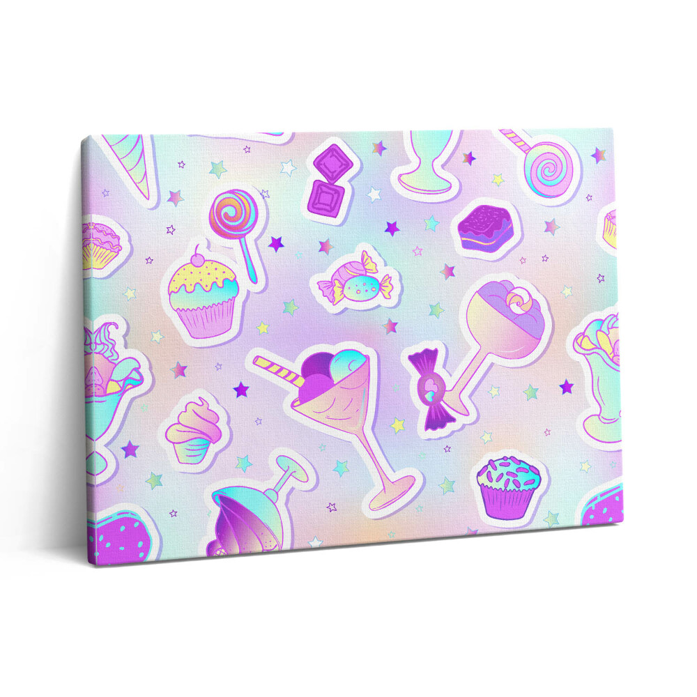 Pictură pe pânză 80x60 Fursecuri cu înghețată