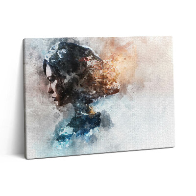 Pictură pe pânză 80x60 Portret de femeie pictat abstract