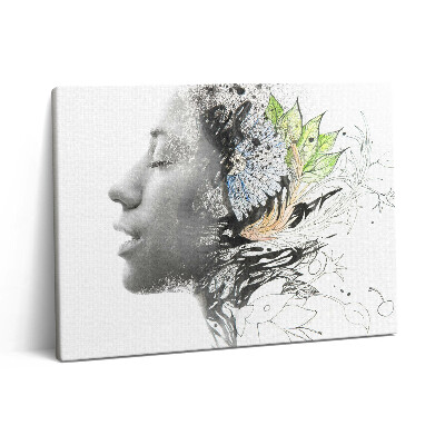 Pictură pe pânză 80x60 Abstracția capului unei femei