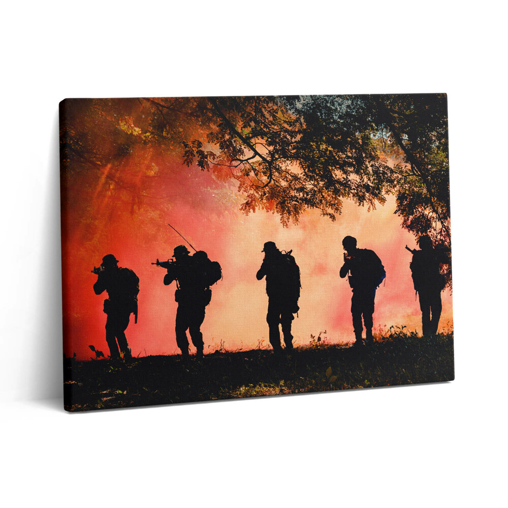 Pictură pe pânză 80x60 Soldați pe câmpul de luptă