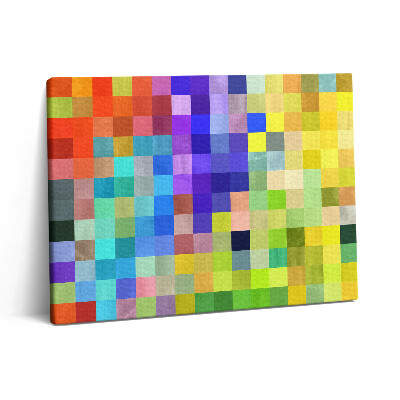 Pictură pe pânză 80x60 Compoziție de pătrate mici