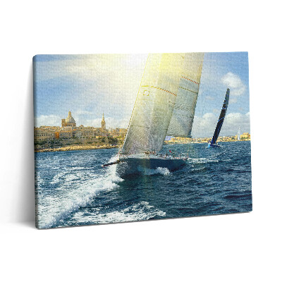 Pictură pe pânză 80x60 Iahturi plutitoare