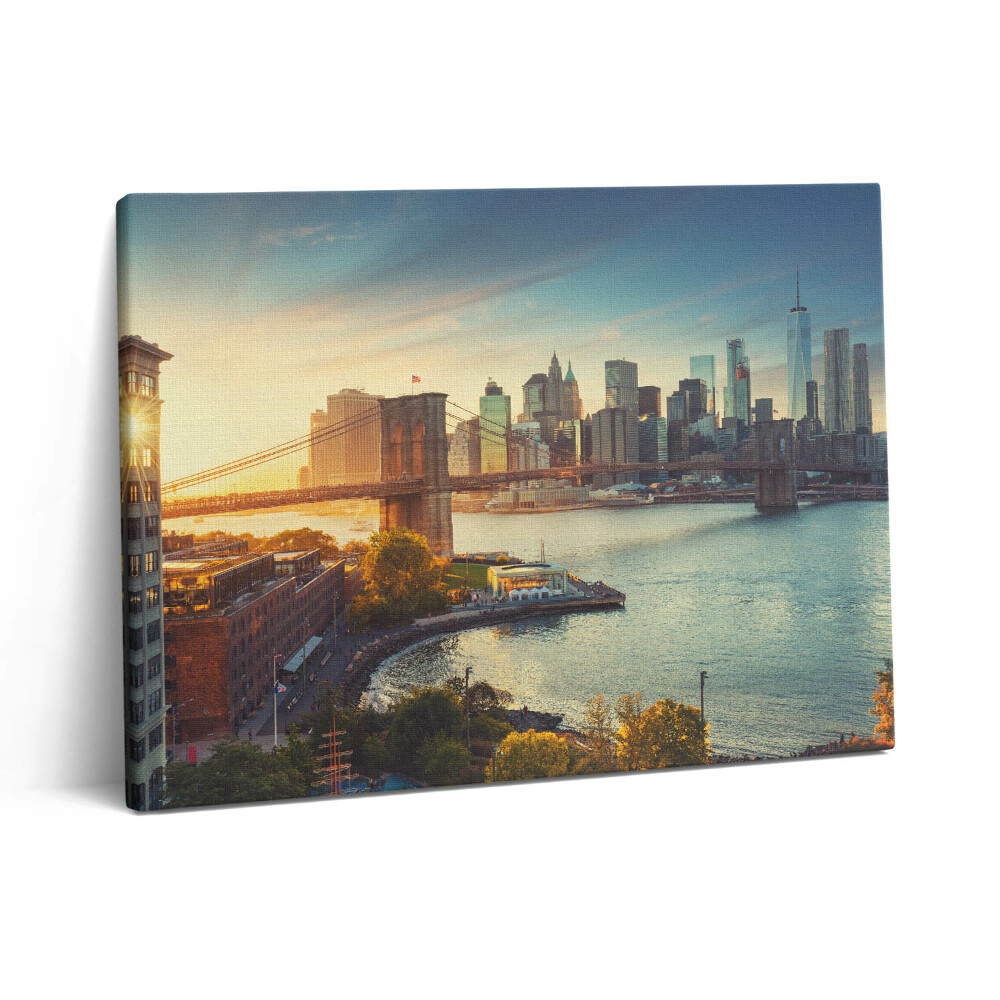 Pictură pe pânză 80x60 Podul Brooklyn din Manhattan, New York