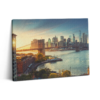 Pictură pe pânză 80x60 Podul Brooklyn din Manhattan, New York