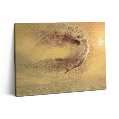 Pictură pe pânză 80x60 Femeie într-o siluetă dinamică săritoare