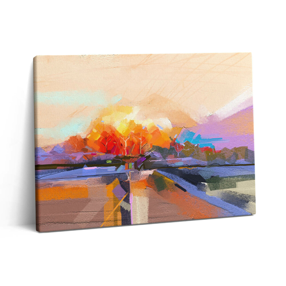 Pictură pe pânză 80x60 Pictură abstractă - copac colorat