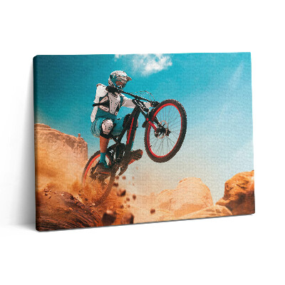Pictură pe pânză 80x60 Mergând cu motocicleta în deșert