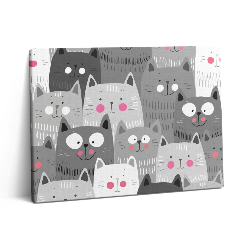 Pictură pe pânză 80x60 Model cu pisici