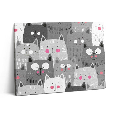 Pictură pe pânză 80x60 Model cu pisici