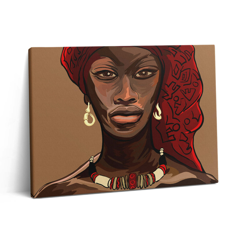 Pictură pe pânză 80x60 Artă - Pictură a unei femei africane