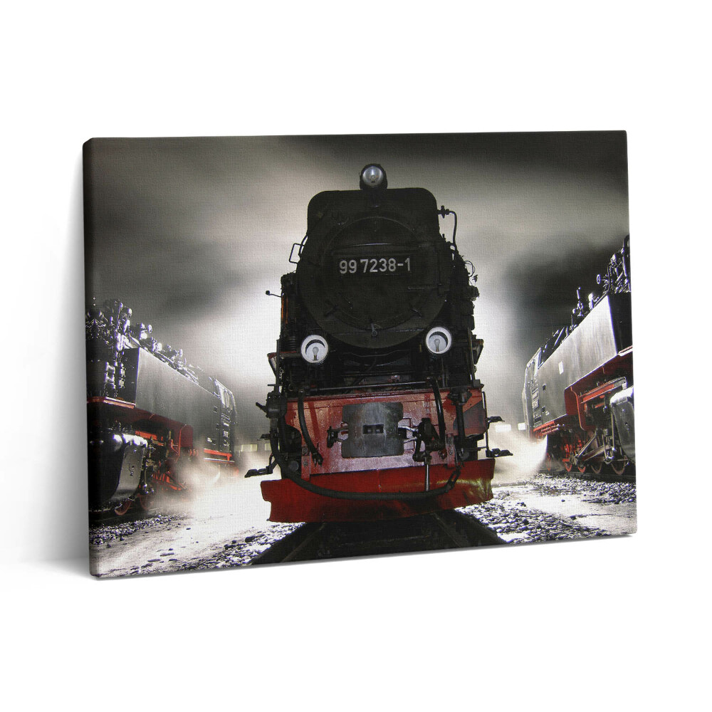 Pictură pe pânză 80x60 Locomotive noaptea