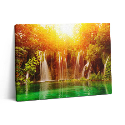 Pictură pe pânză 80x60 Vedere pitorească a cascadei