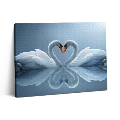 Pictură pe pânză 80x60 Lebede aranjate ca semn al iubirii
