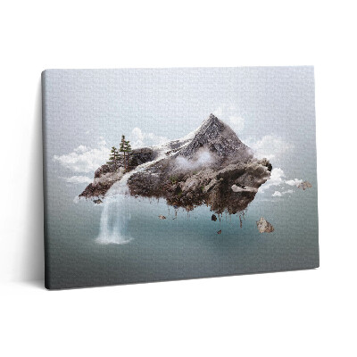 Pictură pe pânză 80x60 Insula Zburătoare și Cascada