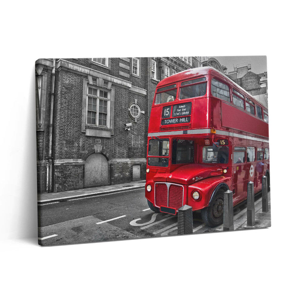 Pictură pe pânză 80x60 Autobuz roșu cu etaj