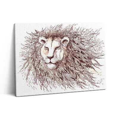 Pictură pe pânză 80x60 Desen artistic al unui leu